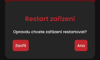 Confirmation dialog for restarting the device