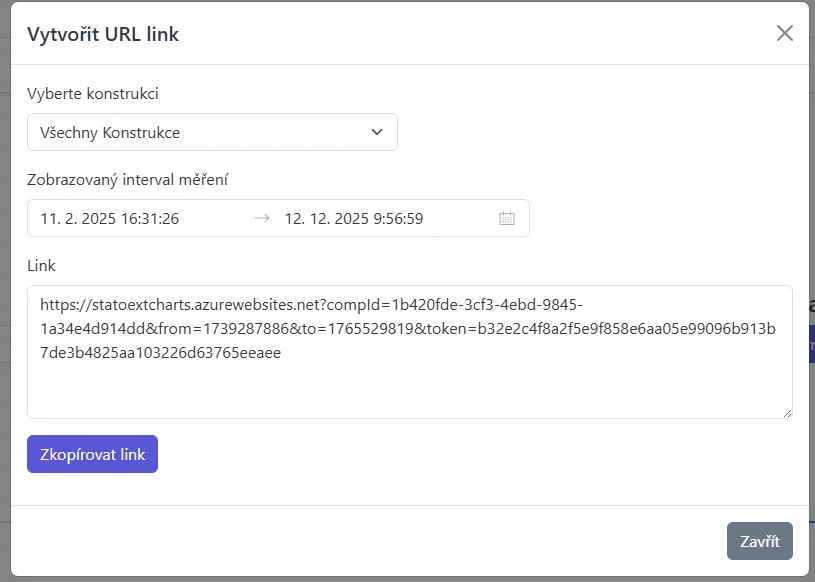 Snímek obrazovky: Dialog pro vytvoření odkazu