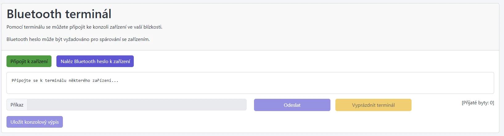 Výběr Bluetooth v prohlížeči se zvýrazněným zařízením CHESTER/Statotest/Dynasense